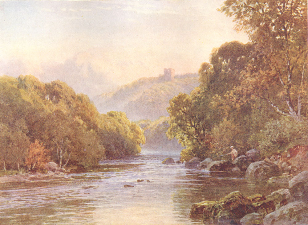 YORKSHIRE DALES. The Ure, near Ripon 1908 old antique vintage print picture